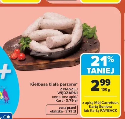 Kiełbasa biała parzona Z Naszej Wędzarni promocja w Carrefour Market
