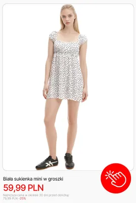 Sukienka mini w groszki Cropp promocja w Cropp