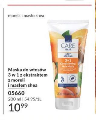 Maska do włosów 3 w 1 z ekstraktem z moreli i masłem shea Avon Care promocja w AVON