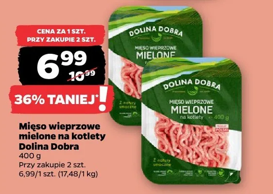 Mięso wieprzowe mielone na kotlety Dolina Dobra promocja w Netto