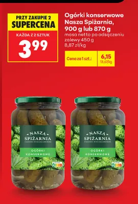 Ogórki konserwowe Nasza Spiżarnia promocja w Biedronka