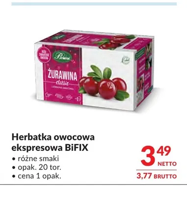 Herbatka owocowa ekspresowa BiFiX promocja w Makro
