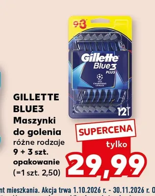 Maszynki do golenia Blue3 Plus Gillette 9+3 szt. promocja w Kaufland