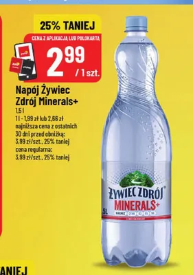 Napój Żywiec Zdrój Minerals+ promocja w POLOmarket