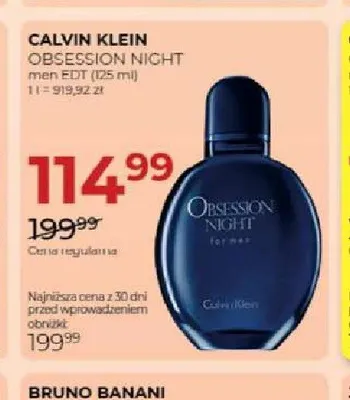 Woda toaletowa Calvin Klein Obsession Night promocja w Drogerie Jawa