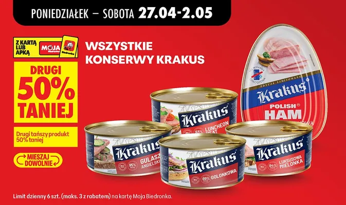 Konserwa Krakus promocja w Biedronka