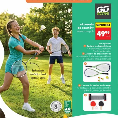 Zestaw do badmintona GO ACTIVE promocja w Biedronka