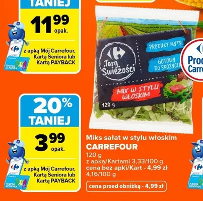 Miks sałat w stylu włoskim Carrefour Targ Świeżości promocja w Carrefour