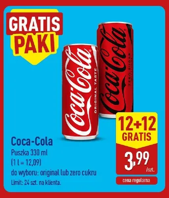 Napój gazowany Coca-Cola Original Taste promocja w Aldi