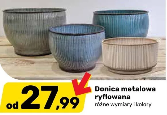 Donica metalowa ryflowana promocja w Bricomarche