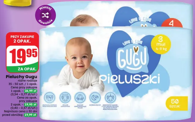 Pieluchy Gugu promocja w Dino