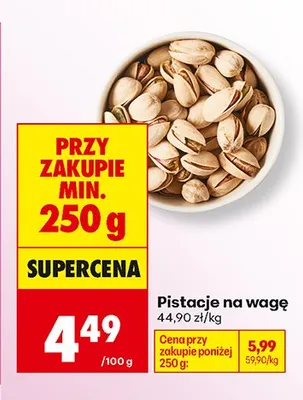 Pistacje na wagę promocja w Biedronka
