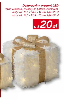 Dekoracyjny prezent LED mały 16,5x16,5x17 cm promocja w KiK