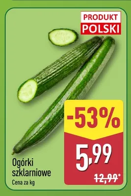 Ogórki szklarniowe promocja w Aldi