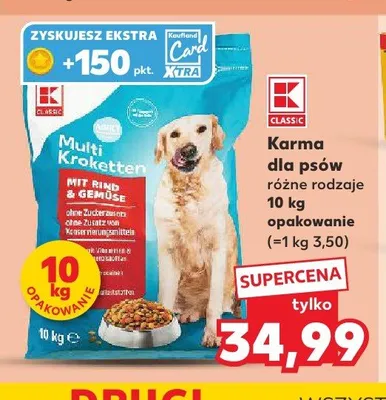 Karma dla psów K-Classic Multi Kroketten z wołowiną i warzywami promocja w Kaufland