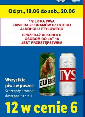 Piwo Żubr promocja w Lidl