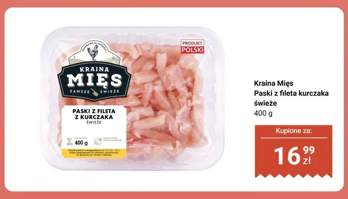 Paski z fileta kurczaka Kraina Mięs promocja w Biedronka