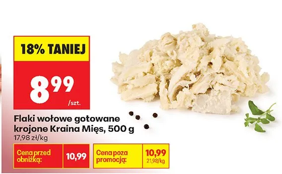 Flaki wołowe gotowane krojone promocja w Biedronka