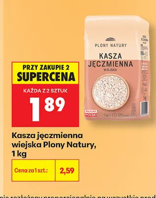Kasza jęczmienna wiejska Plony Natury promocja w Biedronka
