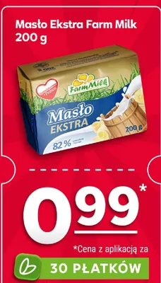 Masło Ekstra Farm Milk promocja w Stokrotka