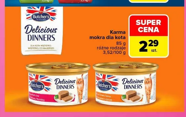 Karma mokra dla kota Butcher's Delicious Dinners z wołowiną i wątróbką promocja w Carrefour