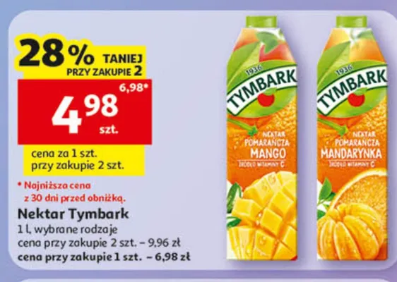 Nektar Tymbark pomarańcza mango promocja w Auchan