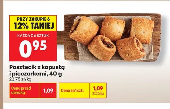 Pasztecik z kapustą i pieczarkami promocja w Biedronka