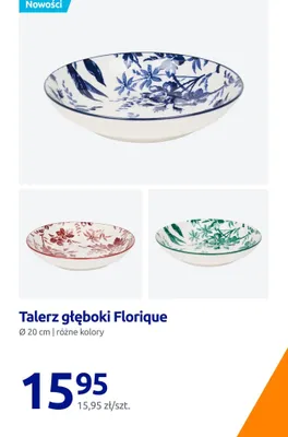 Talerz głęboki Florique promocja w Action