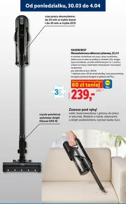 Odkurzacz akumulatorowy pionowy 22,2 V promocja w Lidl