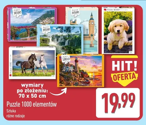 Puzzle 1000 elementów promocja w Aldi