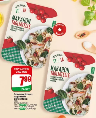 Danie makaron tagliatelle Bistro Italia promocja w Dino