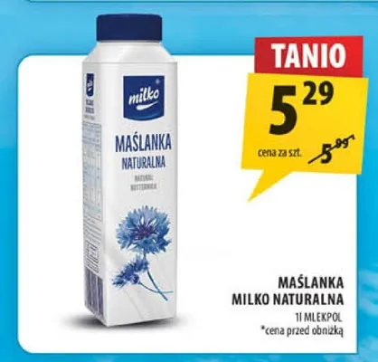 Maślanka naturalna Milko promocja w Arhelan