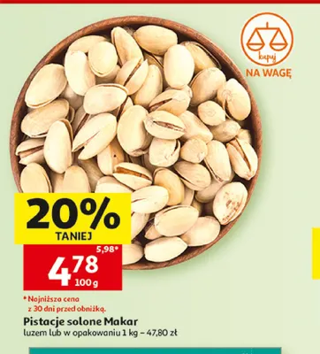 Pistacje solone Makar luzem promocja w Auchan