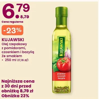 Olej rzepakowy z pomidorami czosnkiem i bazylią ze smakiem Kujawski promocja w Frisco