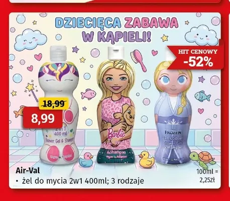 Żel do mycia 2w1 Barbie Air-Val promocja w Drogeria Kosmyk