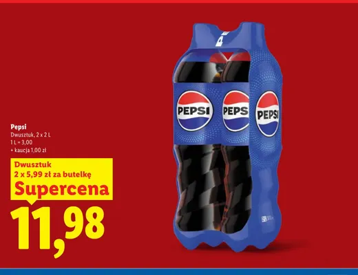 Napój gazowany Pepsi 2-pak promocja w Lidl