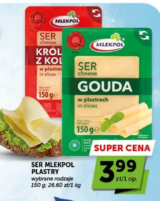 Ser Mlekpol Plastry Gouda promocja w Groszek