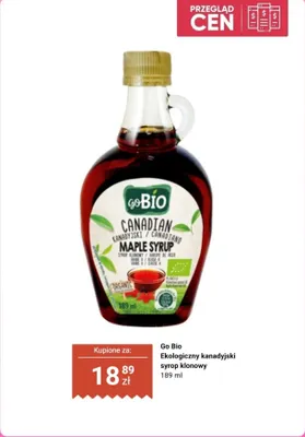 Syrop klonowy Go Bio Ekologiczny kanadyjski promocja w Biedronka