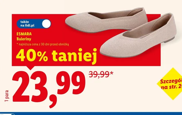 Baleriny Esmara promocja w Lidl