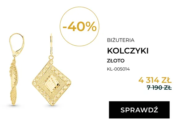 Kolczyki złote Briju KL-005014 promocja w Briju