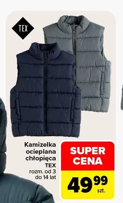 Kamizelka ocieplana chłopięca TEX promocja w Carrefour