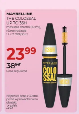 Maskara czarna Maybelline The Colossal Up To 36H promocja w Drogerie Jawa