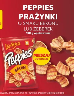 Prażynki Peppies o smaku bekonu promocja w Kaufland