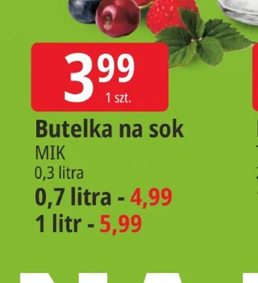 Butelka na sok MIK promocja w Leclerc