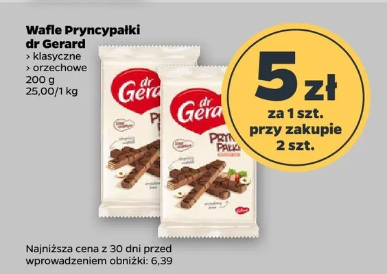Wafle pryncypałki klasyczne, orzechowe promocja w Netto