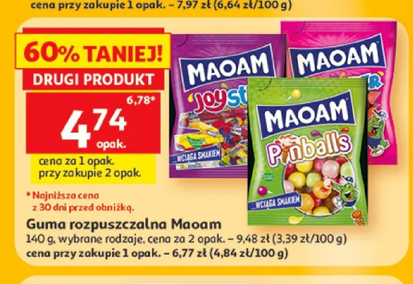 Guma rozpuszczalna Maoam promocja w Auchan