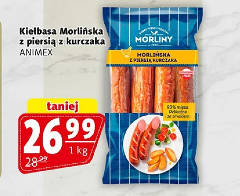 Kiełbasa Morlińska z piersią z kurczaka Morliny promocja w Prim Market