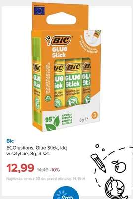 Klej w sztyfcie Bic ECOlutions Glue Stick 3-pak promocja w Smyk