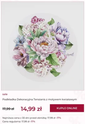 Podkładka dekoracyjna Tensianis z motywem kwiatowym Home & You promocja w home&you
