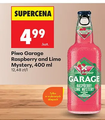 Piwo Garage Raspberry and Lime Mystery promocja w Biedronka